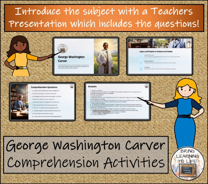 George Washington Carver Close Reading Comprehension Activity | 5th & 6th Grade