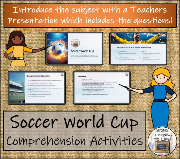 Soccer World Cup Close Reading Comprehension Activities | 3rd Grade & 4th Grade