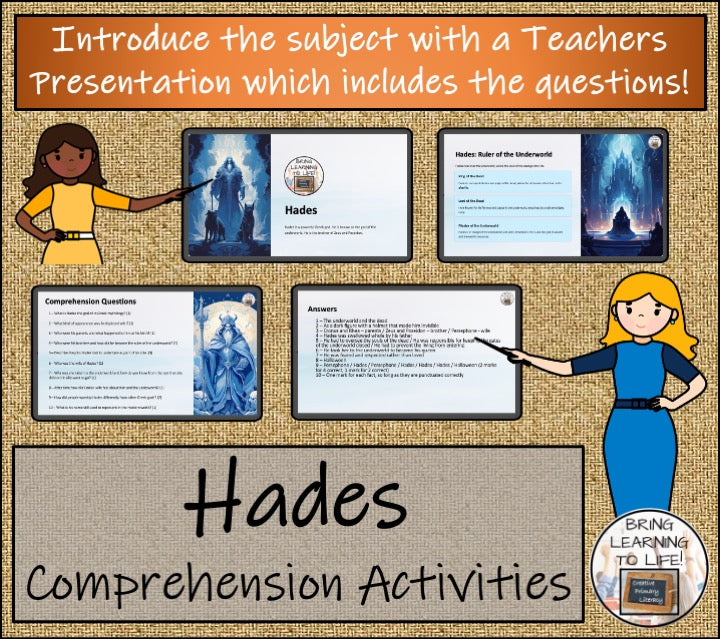 Hades Close Reading Comprehension Activities | 3rd Grade & 4th Grade