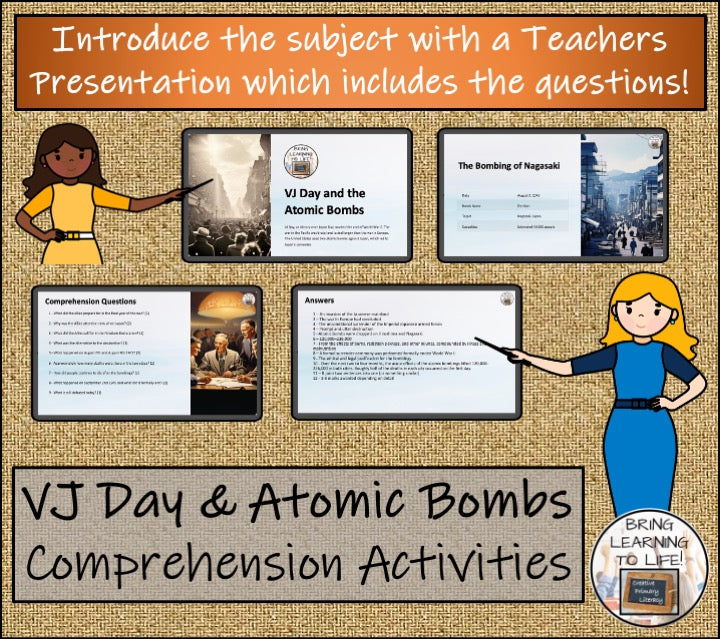 Atomic Bombs & VJ Day Close Reading Comprehension | 5th Grade & 6th Grade