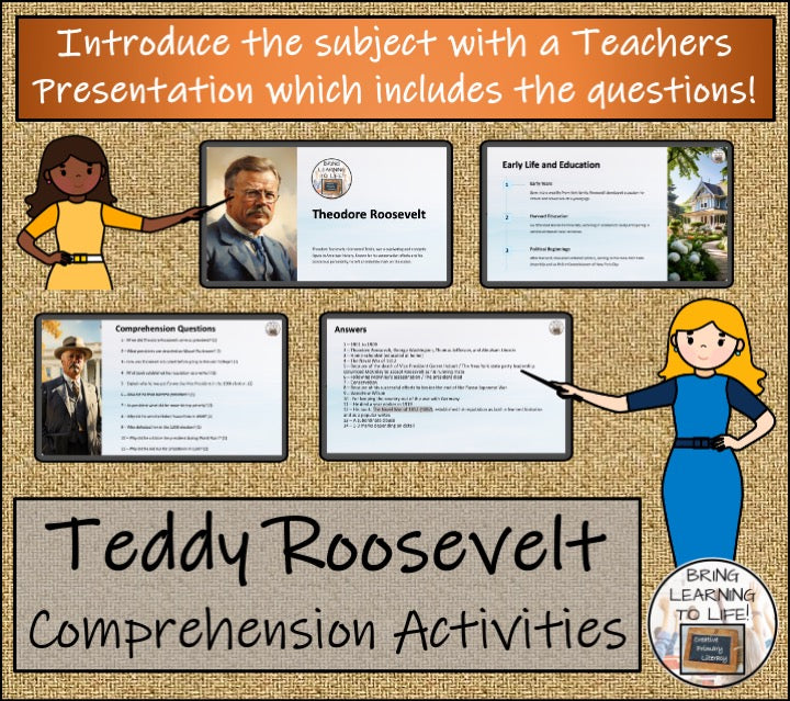 Theodore Roosevelt Close Reading Comprehension Activities | 5th Grade & 6th Grade