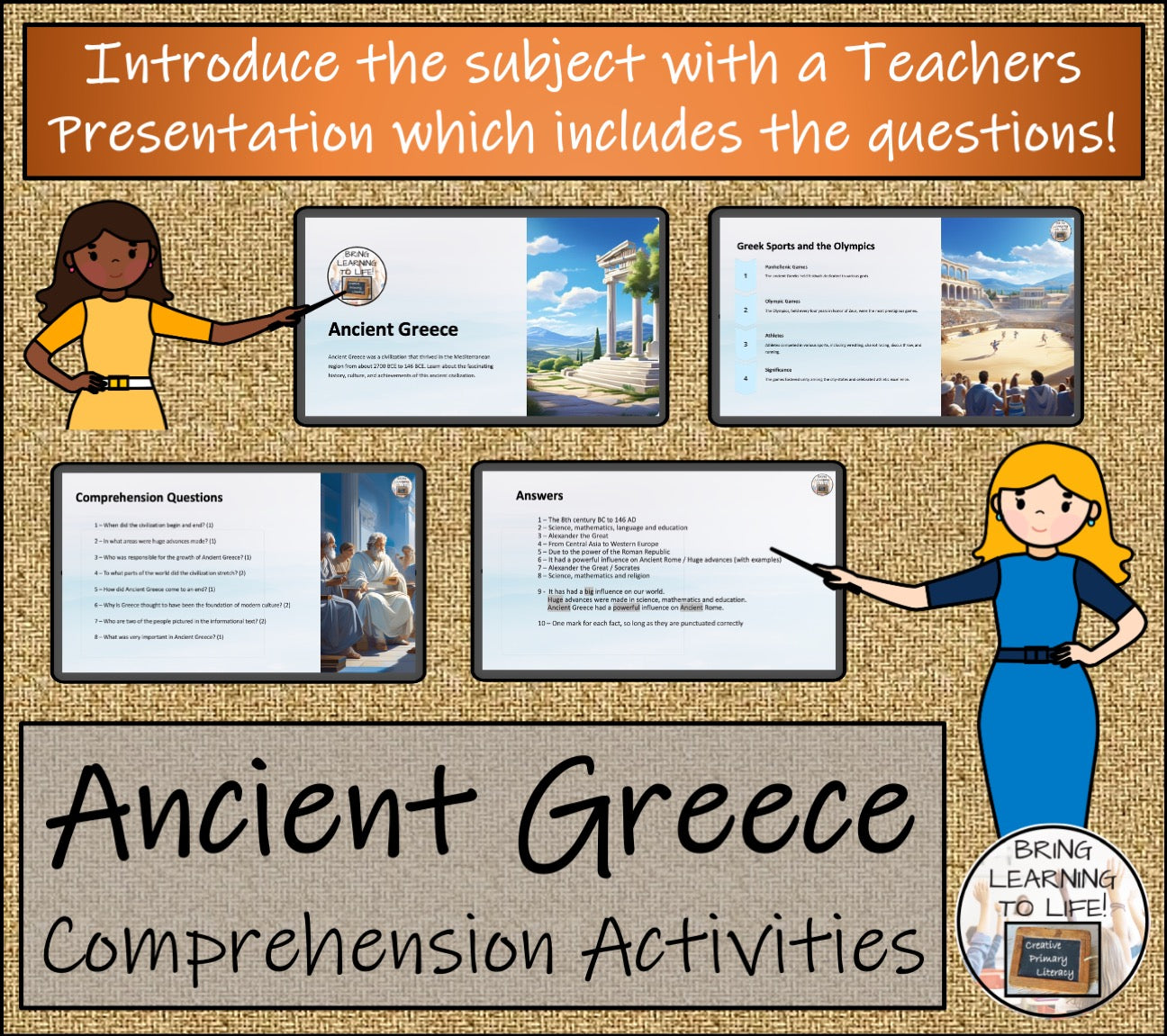 Ancient Greece Close Reading Comprehension Activities | 3rd Grade & 4th Grade