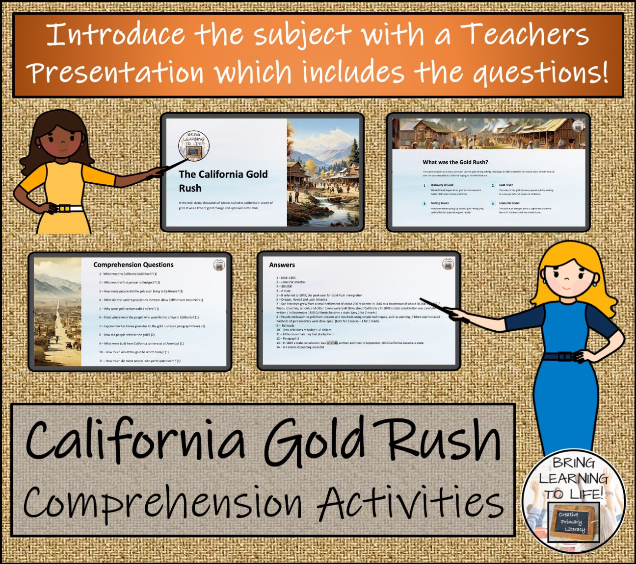 California Gold Rush Close Reading Comprehension Activities | 5th & 6th Grade