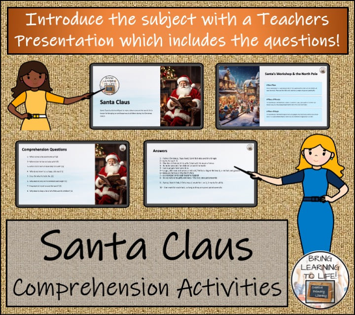 Santa Claus Close Reading Comprehension Activities | 3rd Grade & 4th Grade