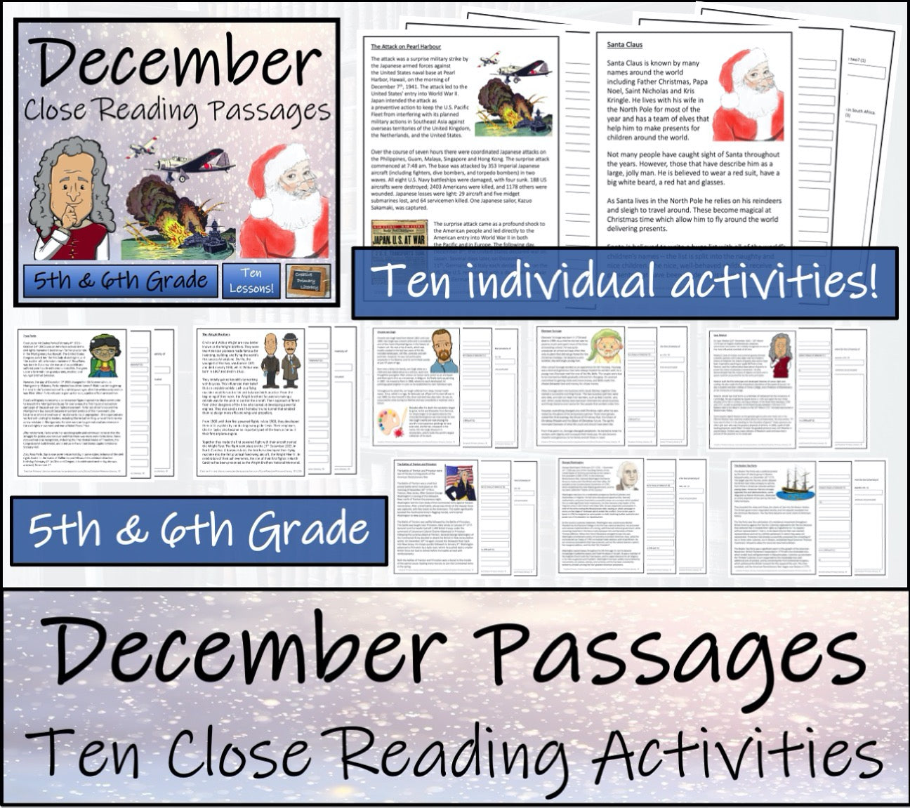 Fall Close Reading Comprehension Book Bundle | 5th Grade & 6th Grade