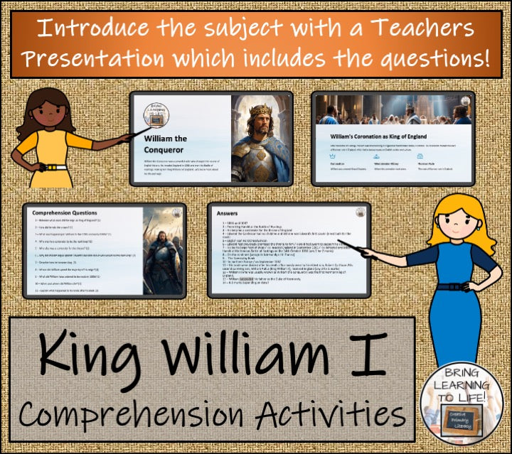 William the Conqueror Close Reading Comprehension Activities | 5th & 6th Grade