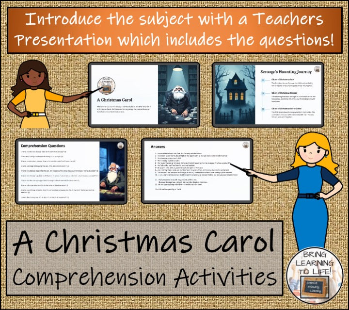 A Christmas Carol Fiction Reading Comprehension | 5th & 6th Grade