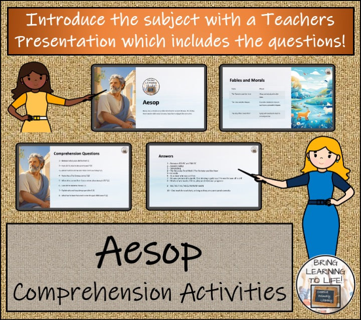 Aesop Close Reading Comprehension Activities | 3rd Grade & 4th Grade