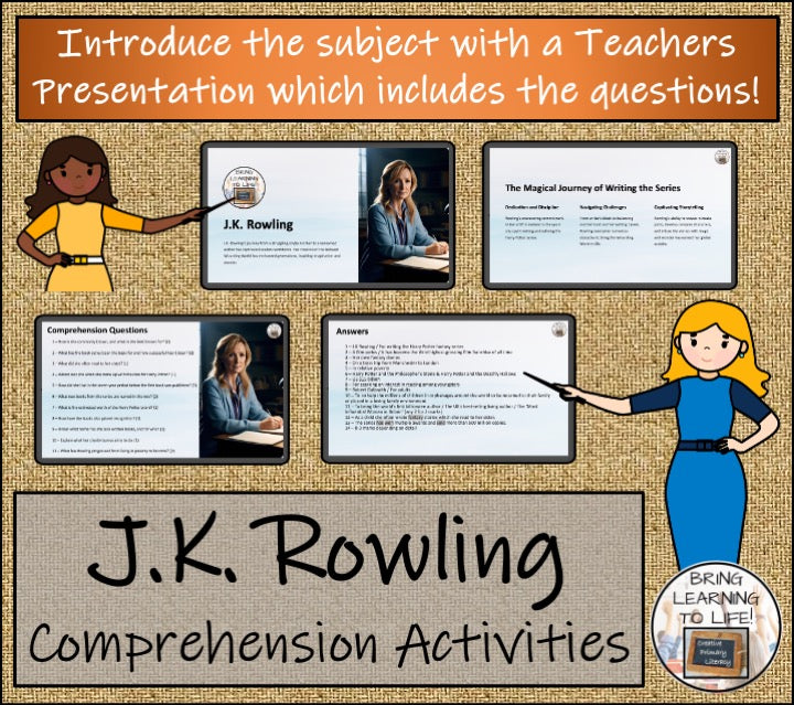 JK Rowling Close Reading Comprehension Activities | 5th Grade & 6th Grade