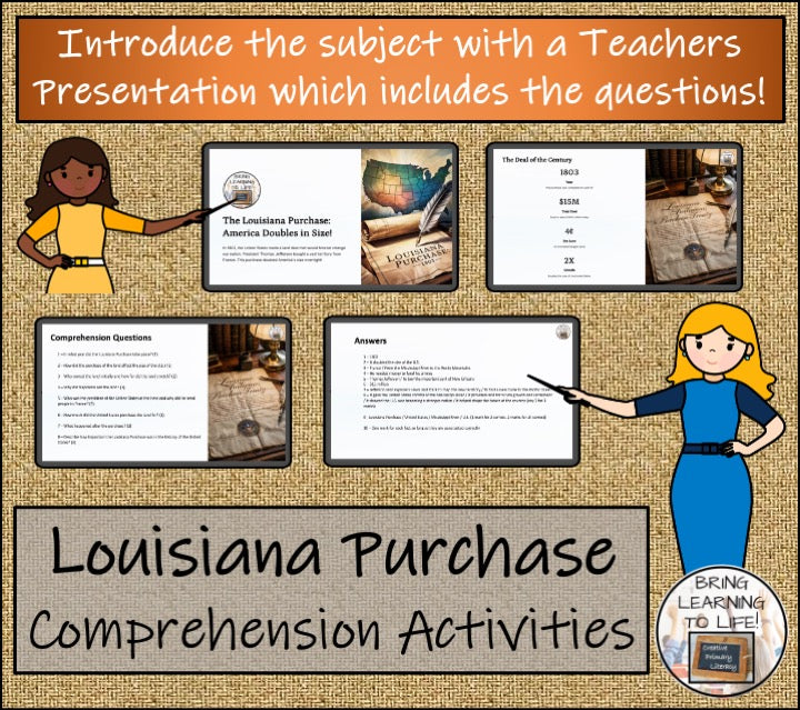 Louisiana Purchase Close Reading Comprehension Activities | 3rd & 4th Grade