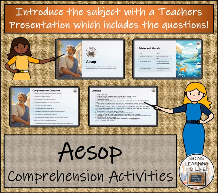 Aesop Close Reading Comprehension Activities | 5th Grade & 6th Grade