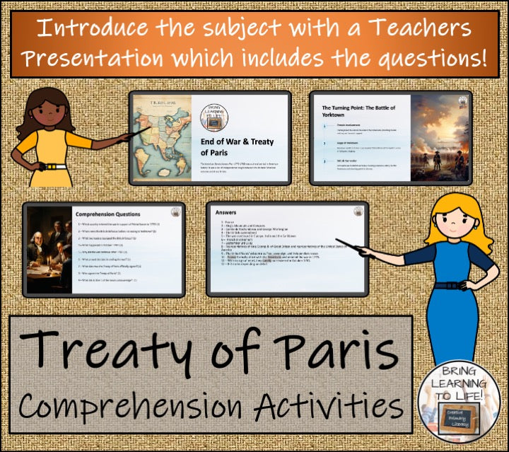 Treaty of Paris Close Reading Comprehension Activity | 5th Grade & 6th Grade