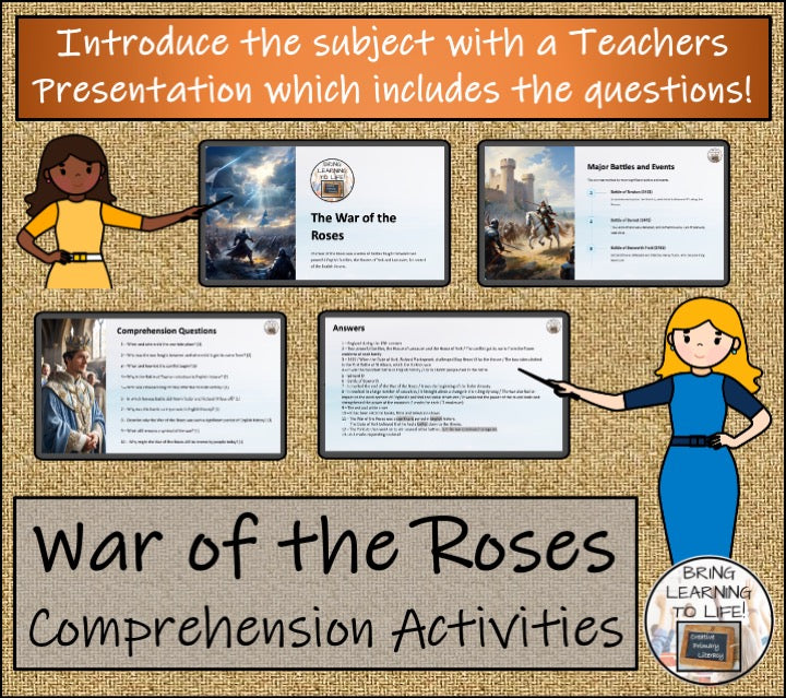 The War of the Roses Close Reading Activities | 5th Grade & 6th Grade