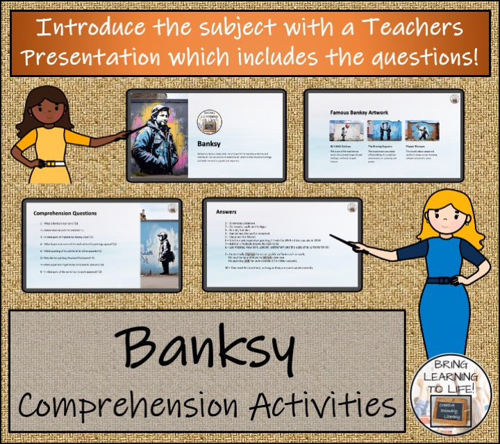 Banksy Close Reading Comprehension Activities | 3rd Grade & 4th Grade