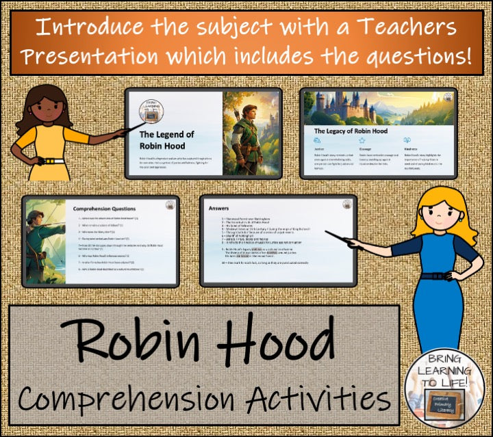 Robin Hood Close Reading Comprehension Activities | 3rd Grade & 4th Grade