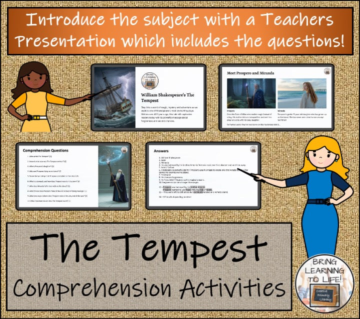 The Tempest Close Reading Comprehension Activities | 5th Grade & 6th Grade