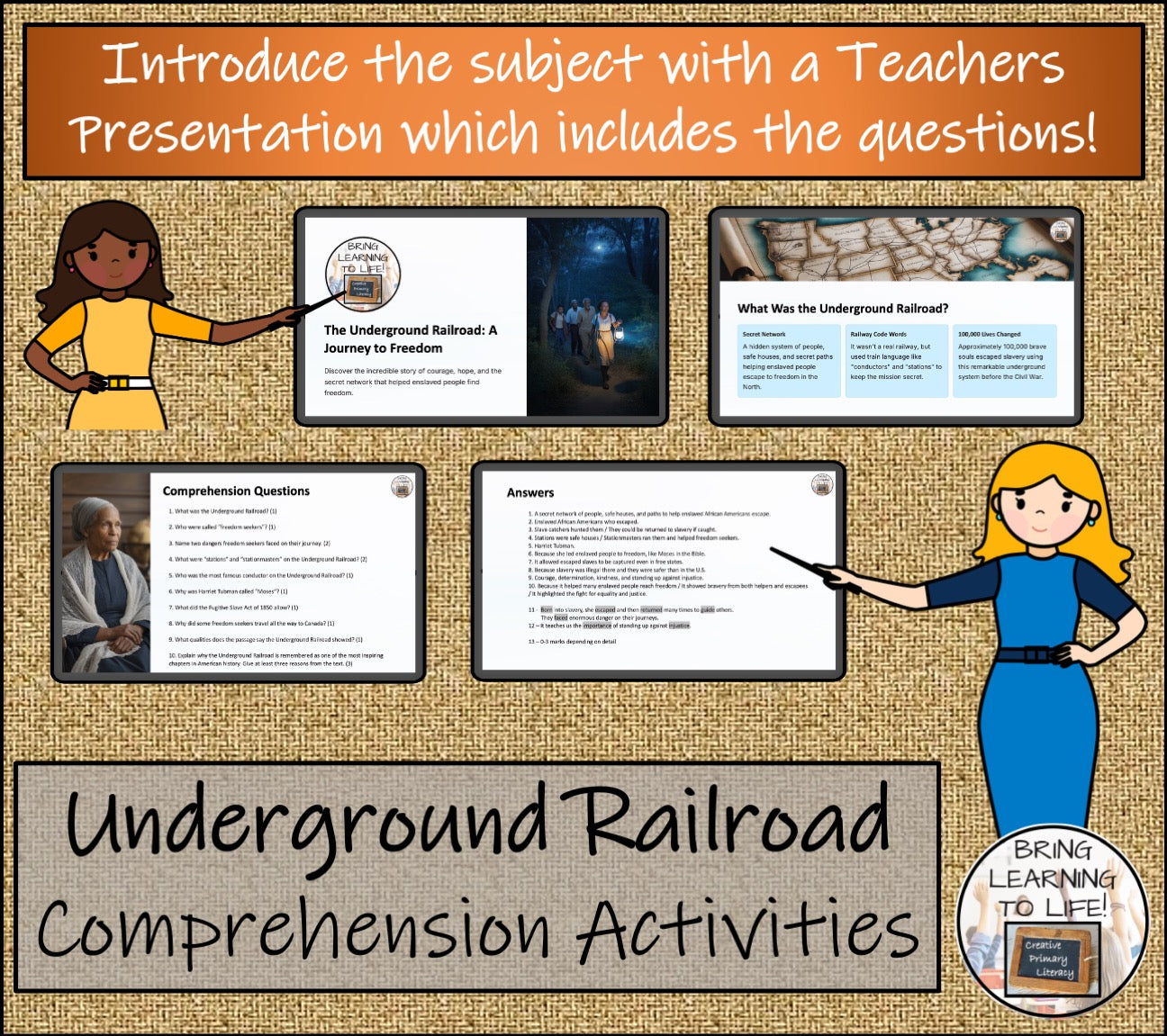 Underground Railroad Close Reading Comprehension Activities | 5th & 6th Grade