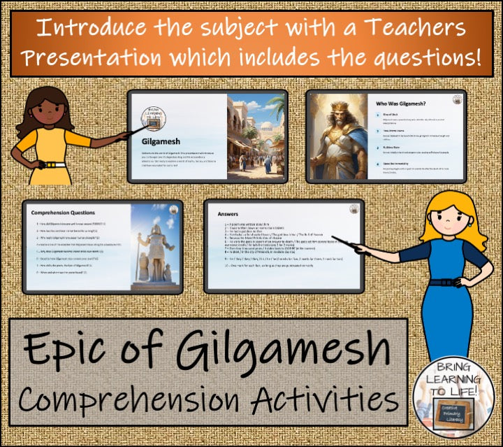 Epic of Gilgamesh Close Reading Comprehension Activities | 3rd Grade & 4th Grade