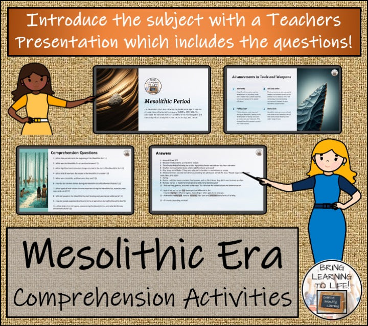 Mesolithic Era of the Stone Age Close Reading Comprehension | 5th & 6th Grade