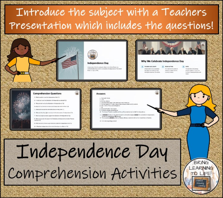 Independence Day Close Reading Comprehension Activity | 5th & 6th Grade