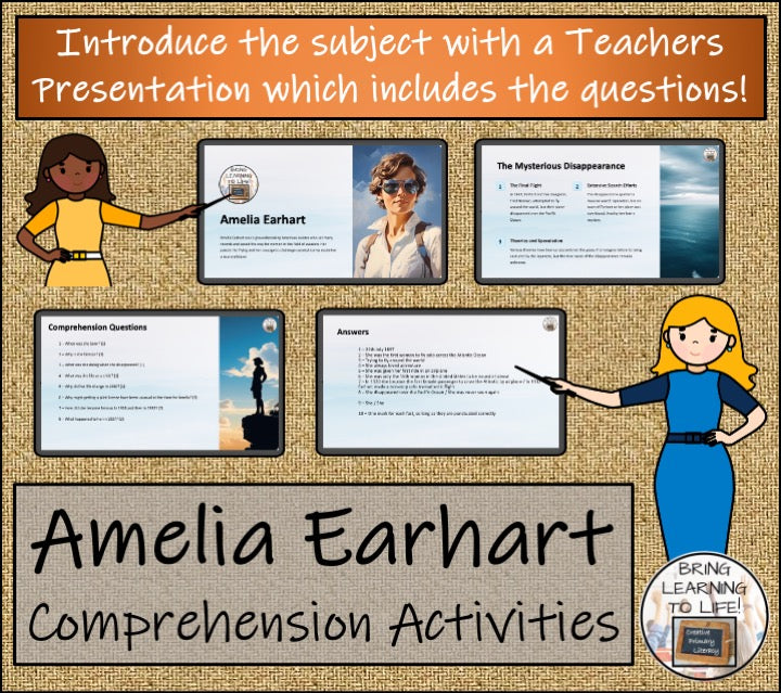 Amelia Earhart Close Reading Comprehension Activities | 3rd Grade & 4th Grade