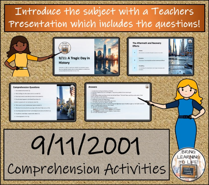 9/11 Terrorist Attacks Close Reading Comprehension Activities | 5th & 6th Grade