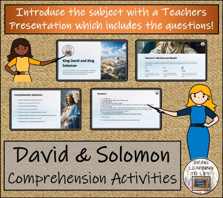 King David & King Solomon Close Reading Activities | 3rd Grade & 4th Grade