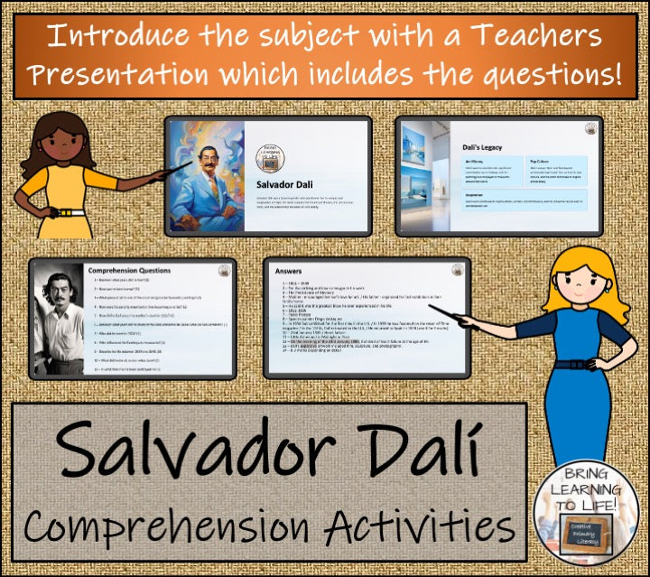 Salvador Dali Close Reading Comprehension Activities | 5th Grade & 6th Grade