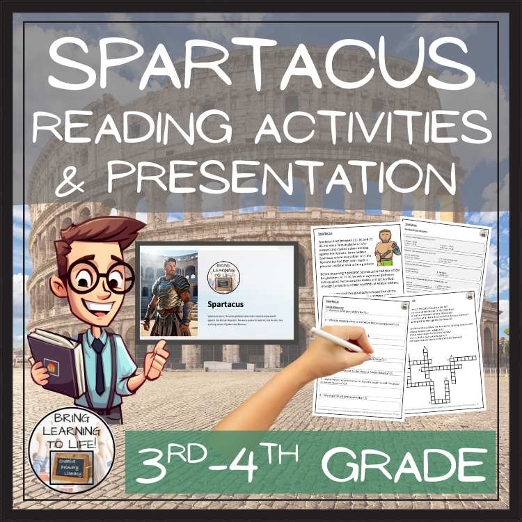 Spartacus Close Reading Comprehension Activities | 3rd Grade & 4th Grade
