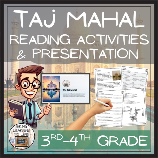 Taj Mahal Close Reading Comprehension Activities | 3rd & 4th Grade