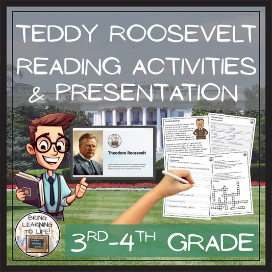 Theodore Roosevelt Close Reading Comprehension Activities | 3rd Grade & 4th Grade
