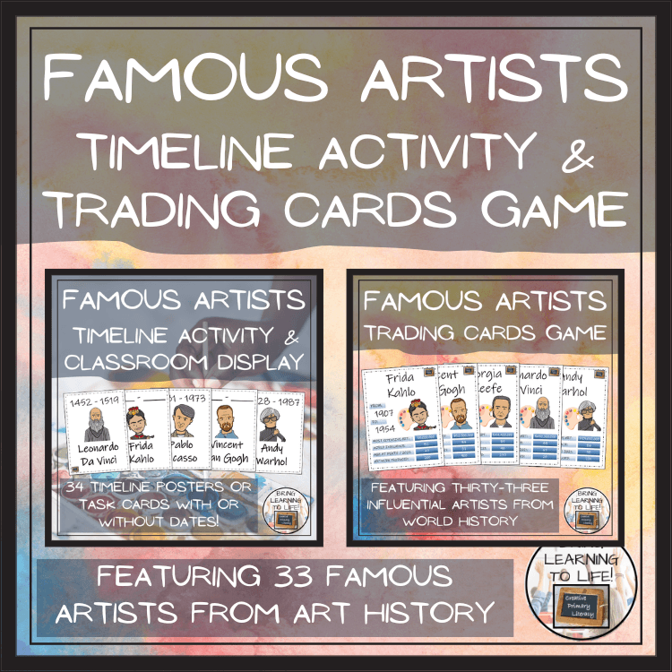 Famous Artists Trading Cards Game & Timeline Activity