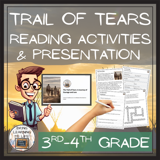 Trail of Tears Close Reading Passage & Comprehension Activities | 3rd–4th Grade