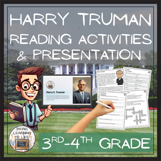 Harry Truman Close Reading Comprehension Activities | 3rd Grade & 4th Grade