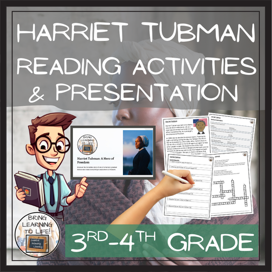 Harriet Tubman Close Reading Comprehension Activities | 3rd Grade & 4th Grade