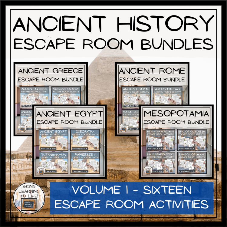 Ancient History Escape Room Mega Bundle | Volume 1 | 5th & 6th Grade