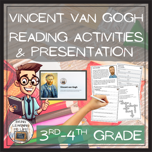 Vincent van Gogh Close Reading Comprehension Activities | 3rd Grade & 4th Grade