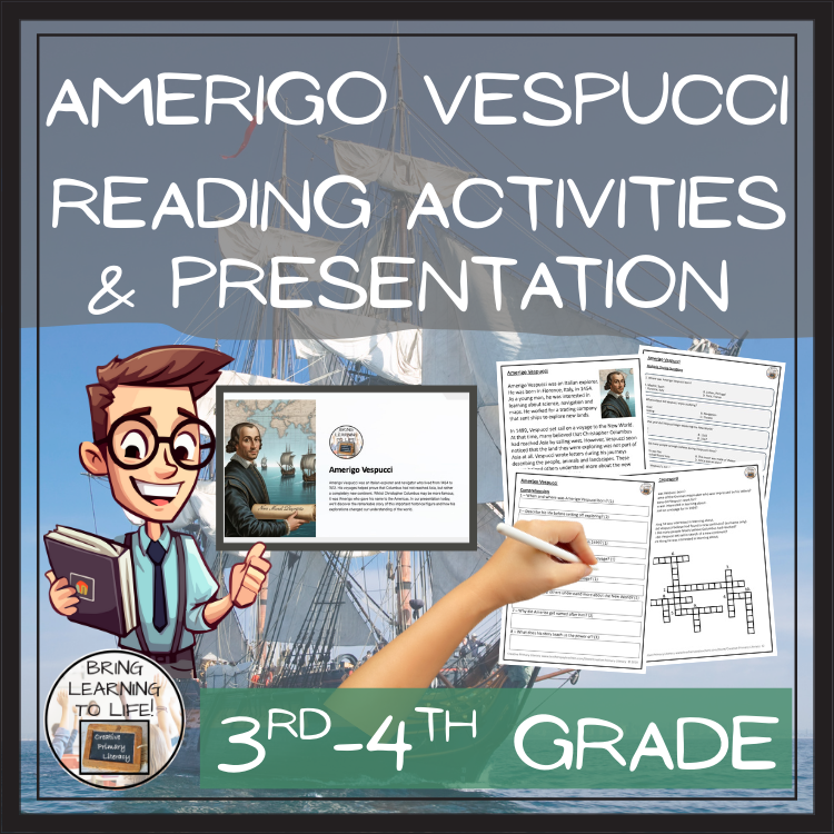 Amerigo Vespucci Close Reading Comprehension Activities | 3rd Grade & 4th Grade