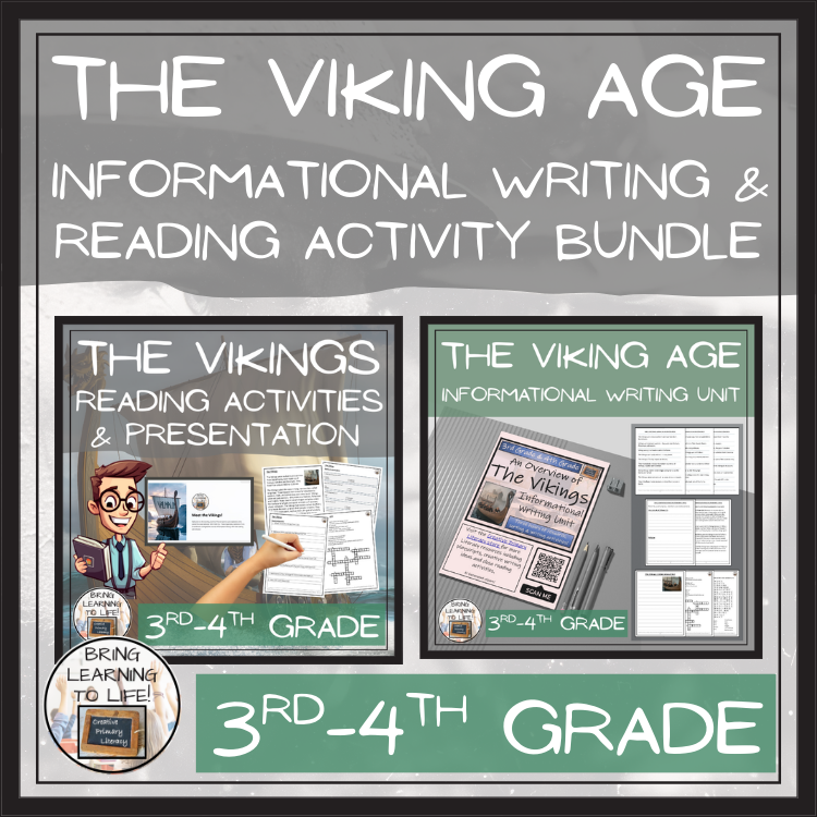 The Vikings Close Reading & Informational Writing Bundle | 3rd-4th Grade