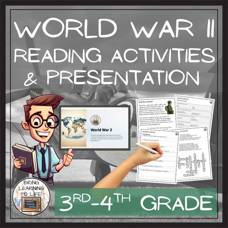 World War II Close Reading Comprehension Activities | 3rd Grade & 4th Grade