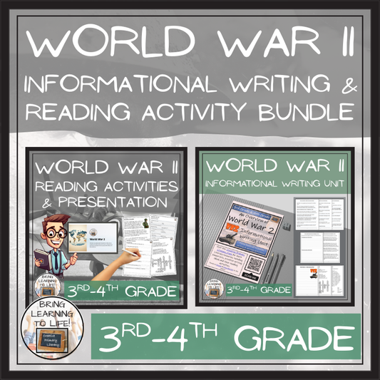 World War II Close Reading & Informational Writing Bundle | 3rd-4th Grade