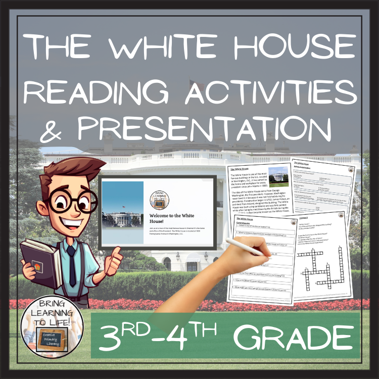 The White House Close Reading Comprehension Activities | 3rd Grade & 4th Grade