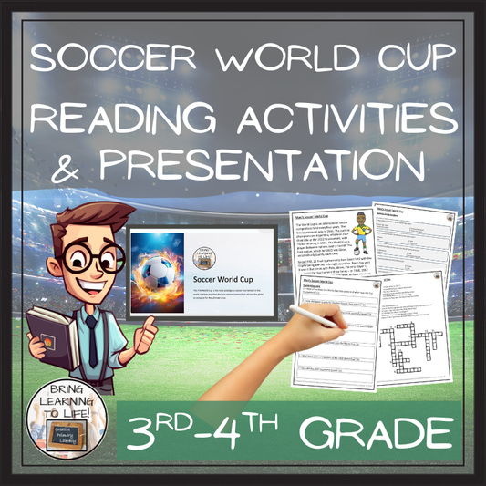 Soccer World Cup Close Reading Comprehension Activities | 3rd Grade & 4th Grade