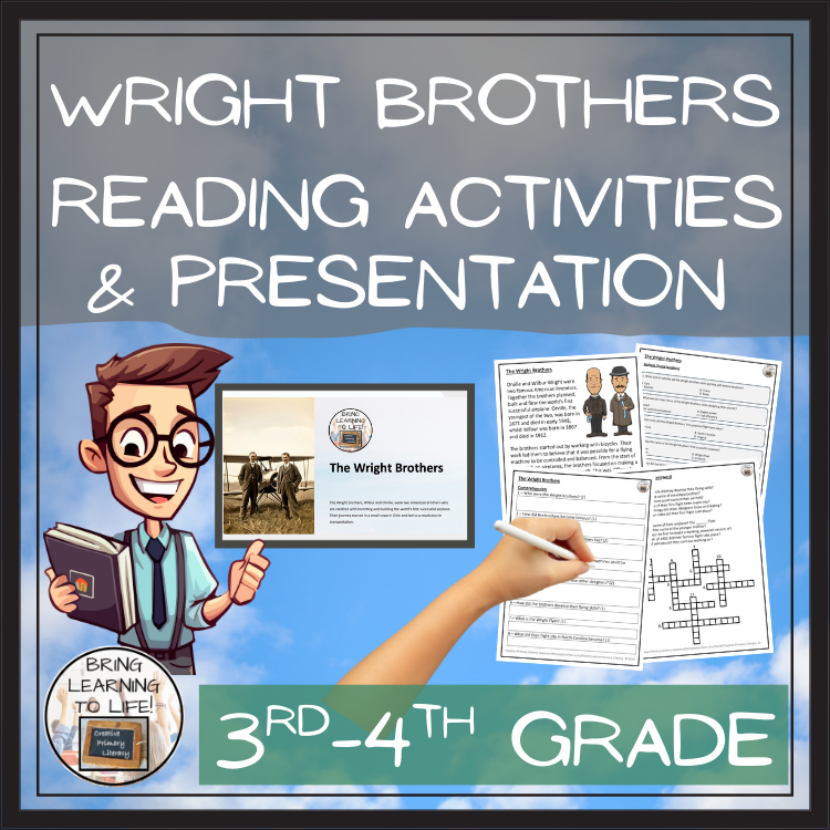 Wright Brothers Close Reading Comprehension Activities | 3rd Grade & 4th Grade