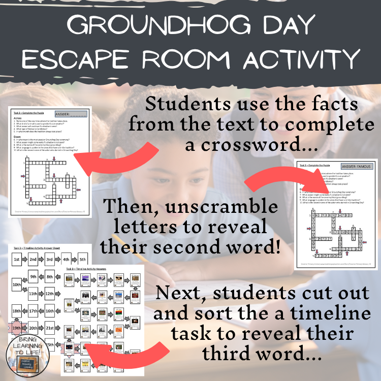 Groundhog Day Escape Room | Social Studies & Holiday Activity