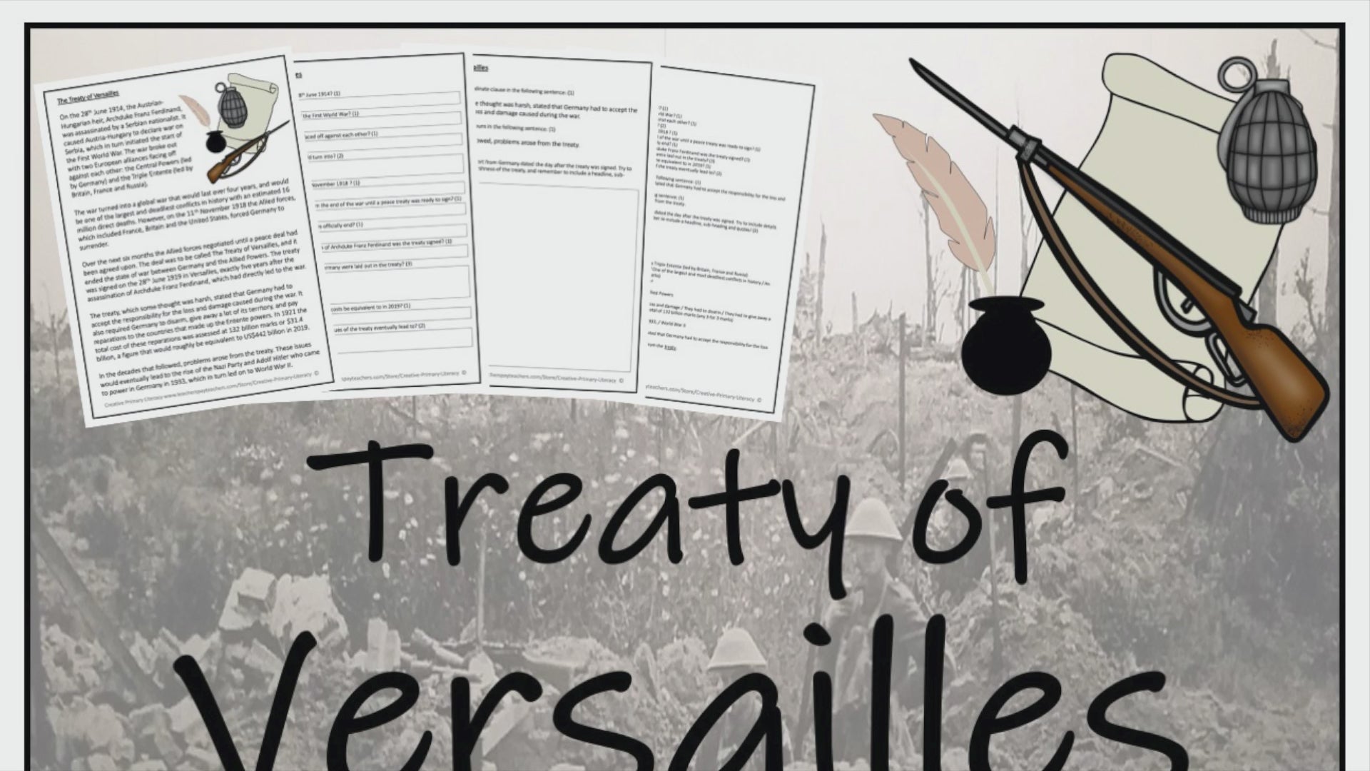 Treaty of Versailles Close Reading Comprehension Activity | 5th & 6th ...